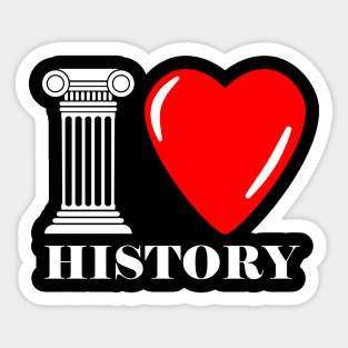 I Love History Badge v.2 Sticker